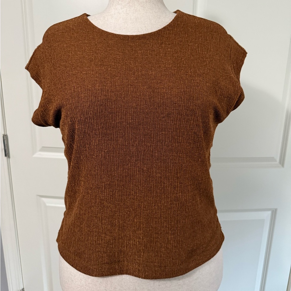 Banana Republic Factory Rust Brown Ribbed Muscle Tee